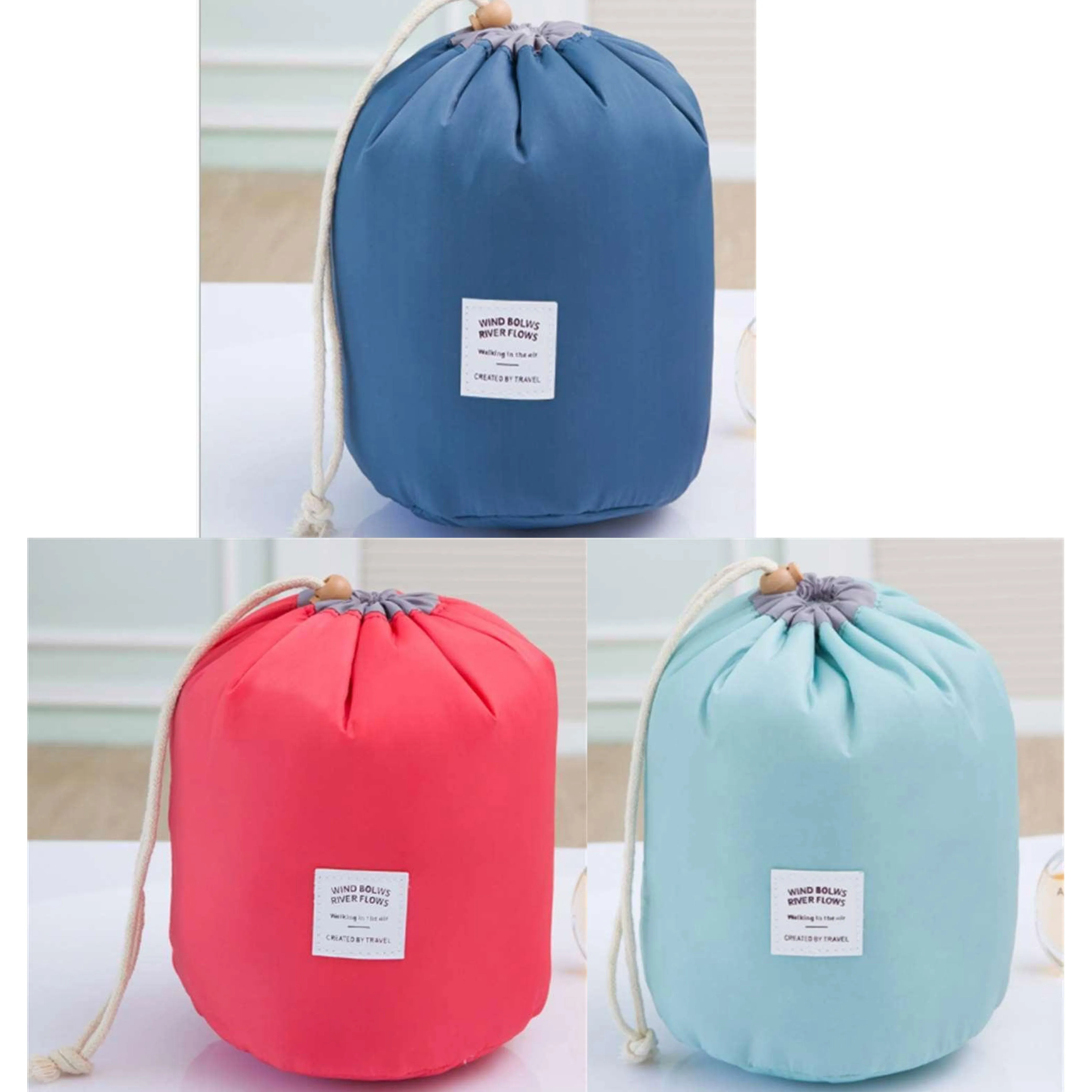 2 Overnight Toiletry Bag Travel Case Cosmetic Organizer Drawstring Pouch Makeup