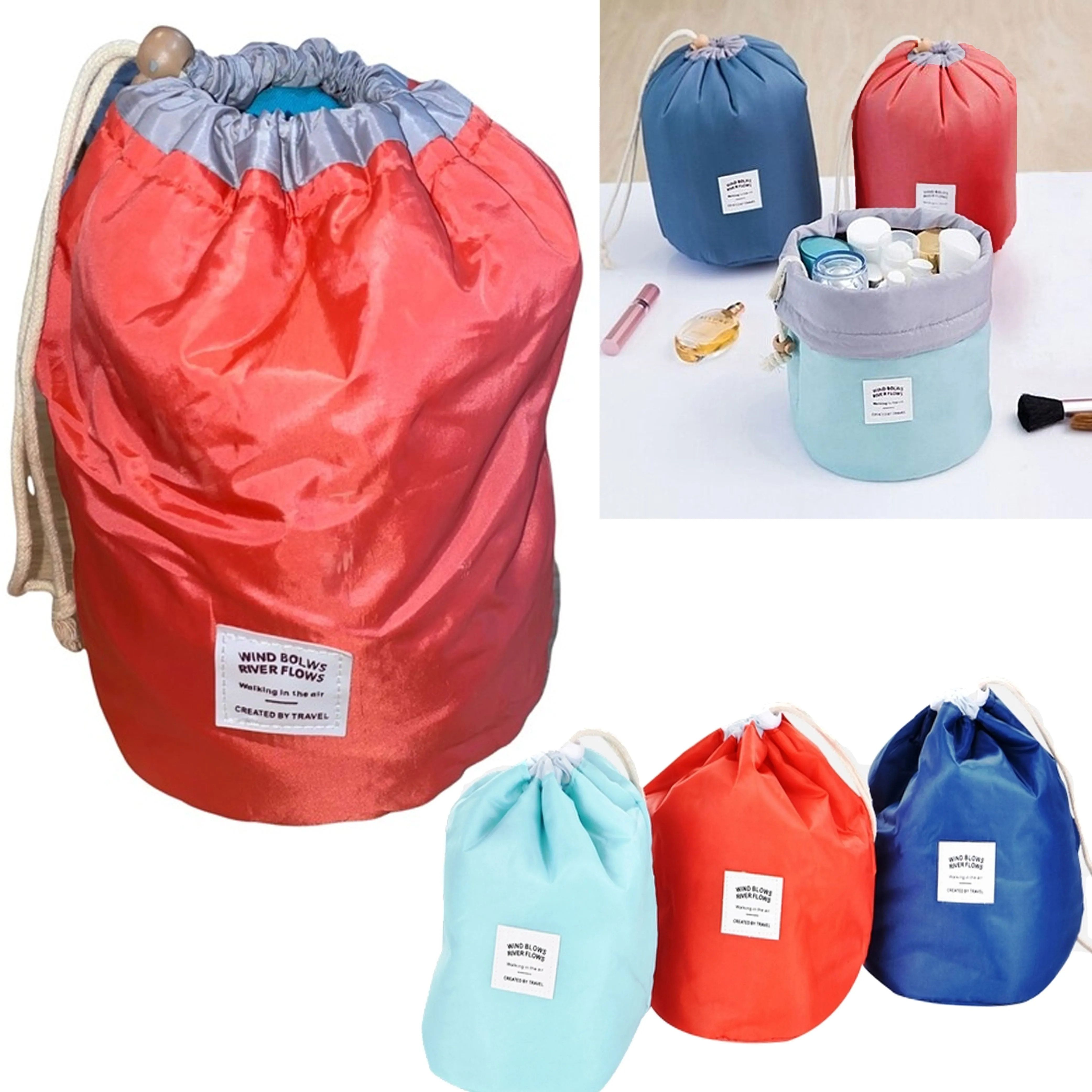 2 Overnight Toiletry Bag Travel Case Cosmetic Organizer Drawstring Pouch Makeup