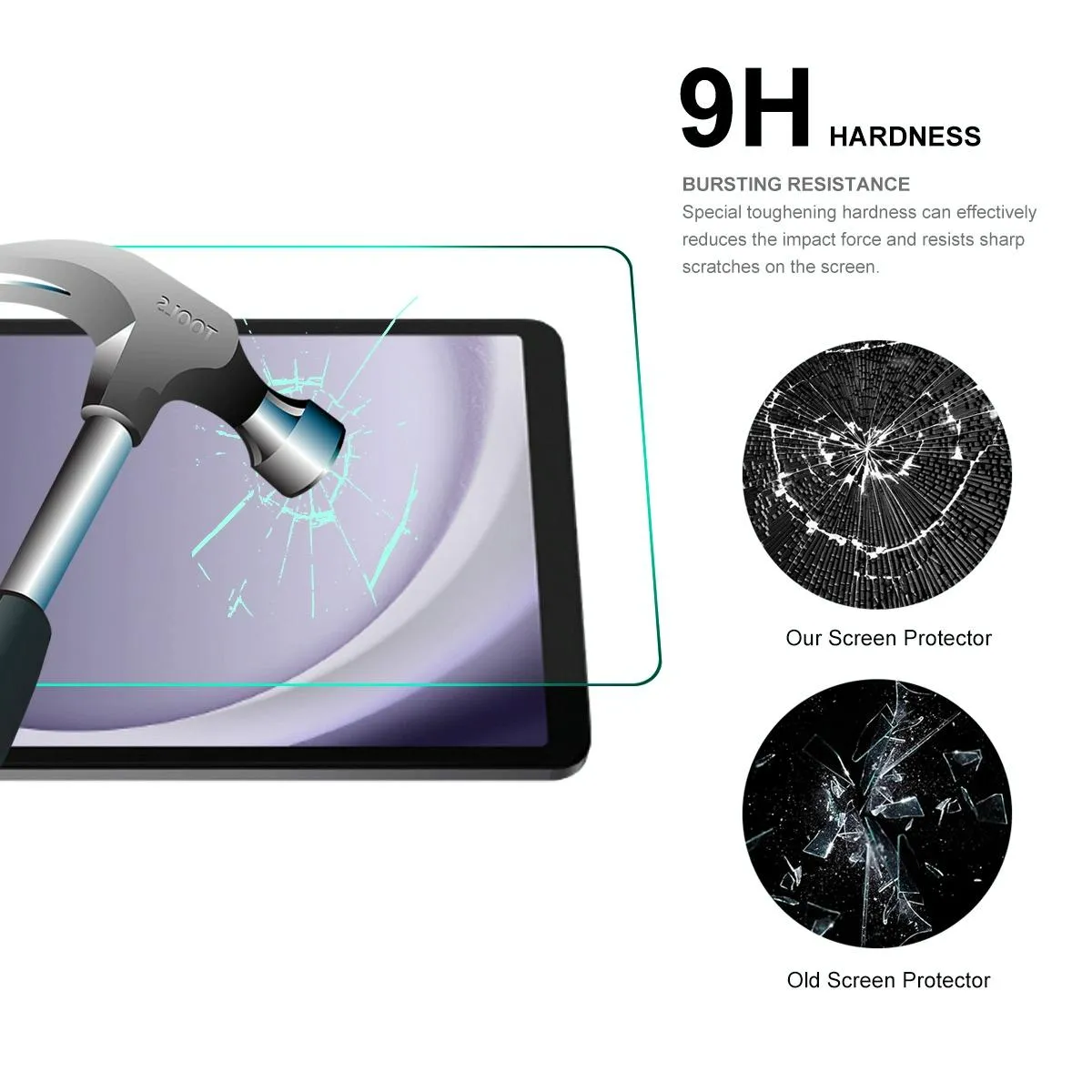 2-pack Hat-prince Tempered Glass Film for Samsung Galaxy Tab A9 / A9  / Active4 Pro 0.33mm