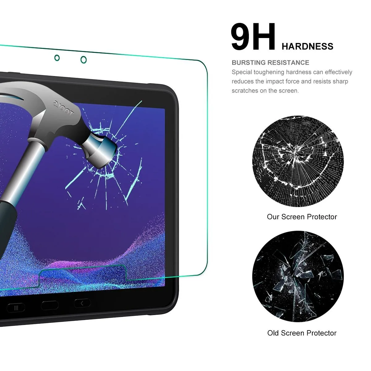 2-pack Hat-prince Tempered Glass Film for Samsung Galaxy Tab A9 / A9  / Active4 Pro 0.33mm
