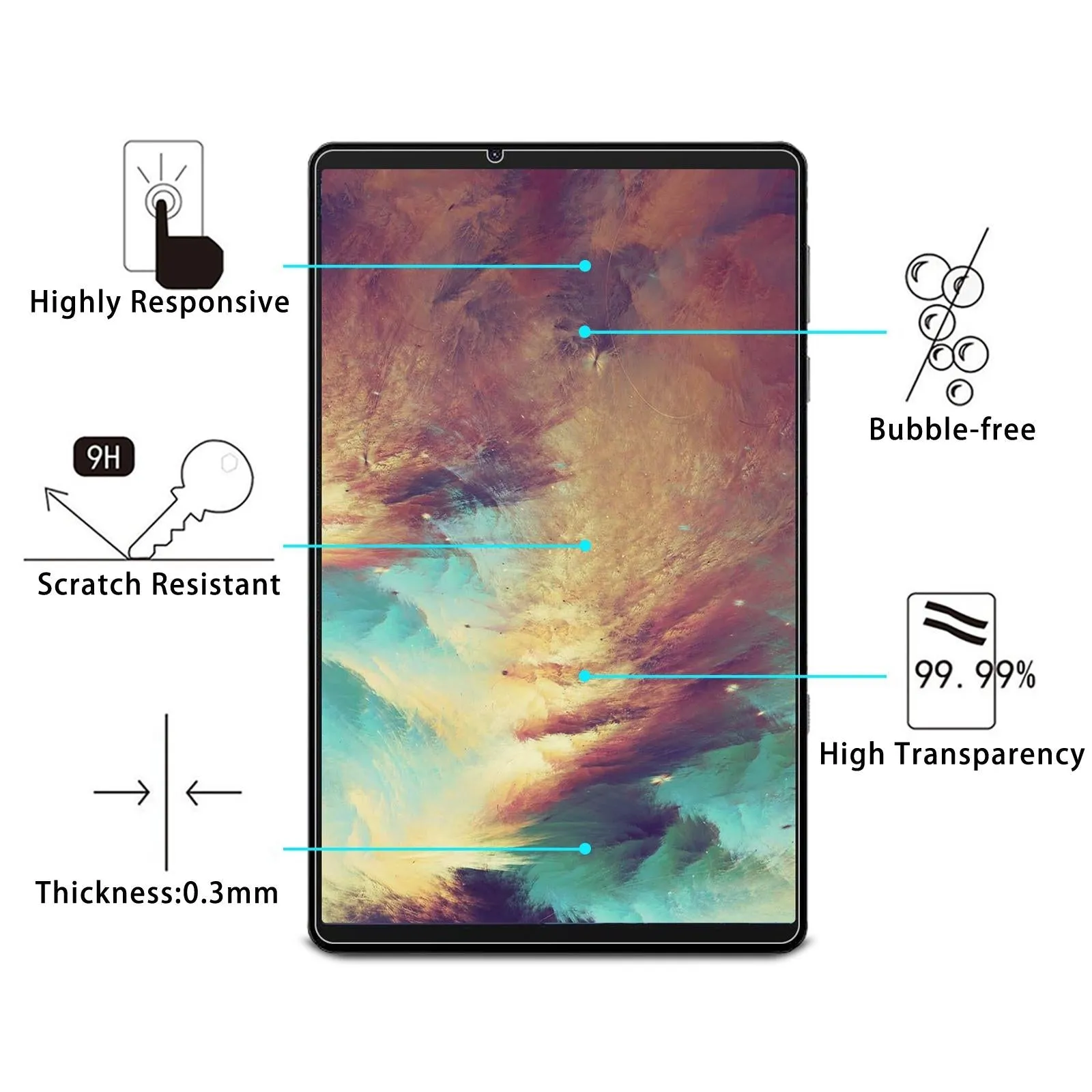 2-Pack Tempered Glass Film For Lenovo Legion Y700 Tablet - 9H 2.5D Explosion-Proof