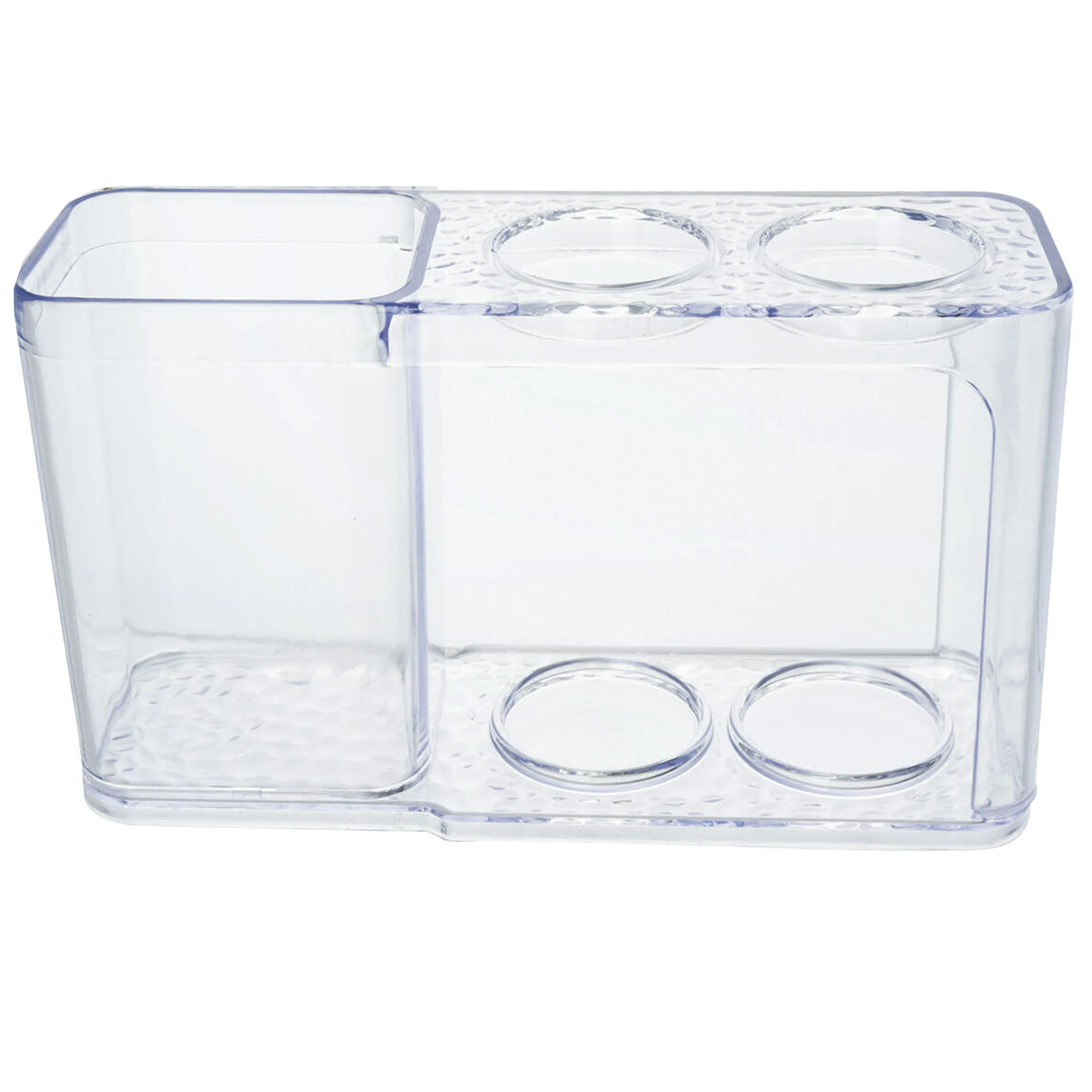 2PC Acrylic Toothbrush Organizer Holder Toothpaste Clear 3 Slot Bathroom Vanity