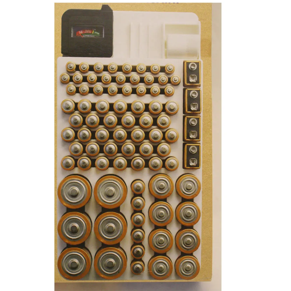 4 Battery Caddy Storage Plastic Holder Rack Organizer Tester Holds 82 AA AAA 9V