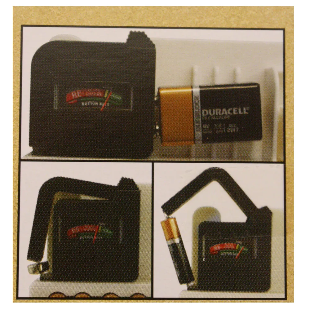 4 Battery Caddy Storage Plastic Holder Rack Organizer Tester Holds 82 AA AAA 9V