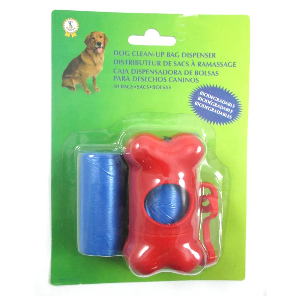 Bone Shape Waste Bag Dispenser Pet Dog Pickup Poop Clean Up Extra Refill Roll !