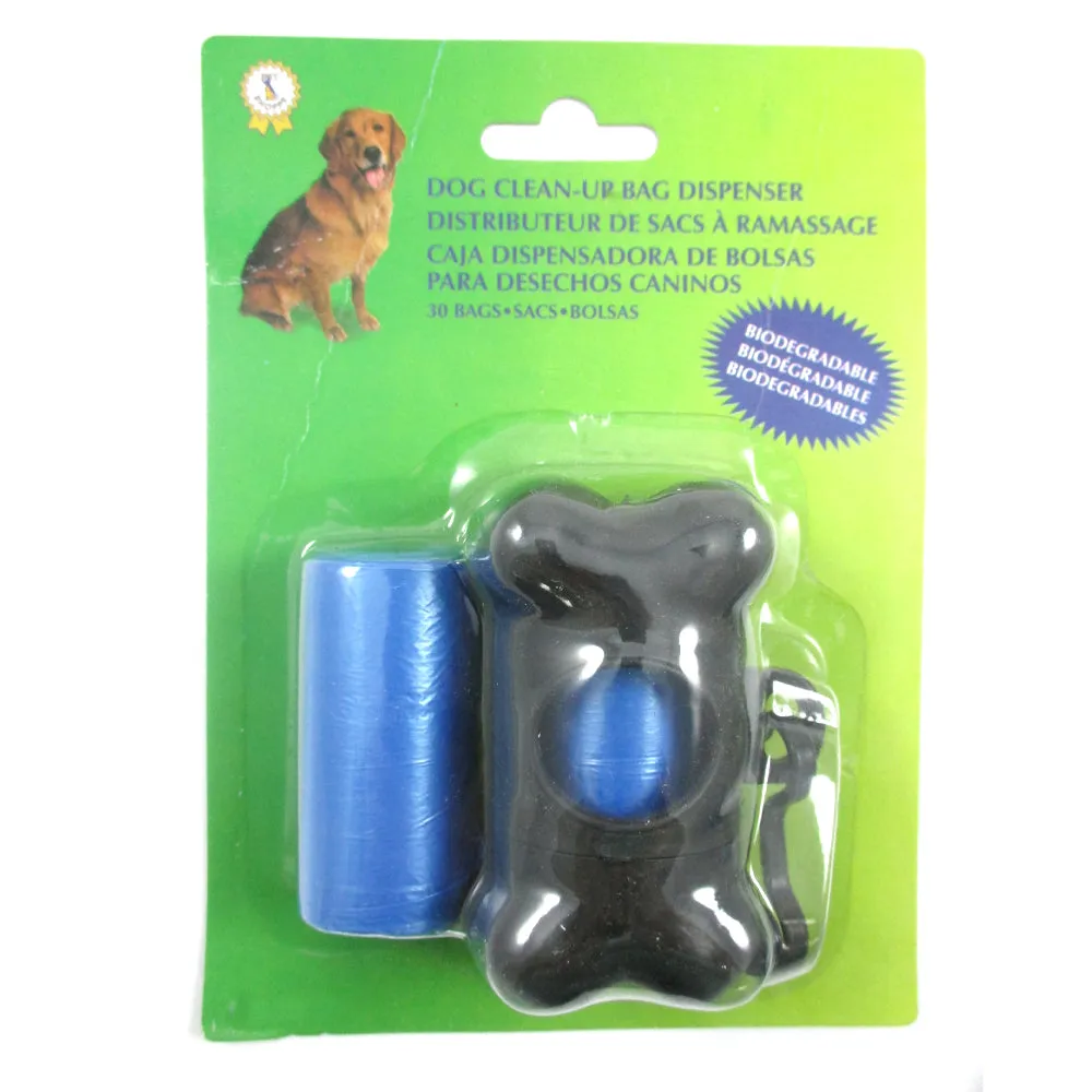 Bone Shape Waste Bag Dispenser Pet Dog Pickup Poop Clean Up Extra Refill Roll !