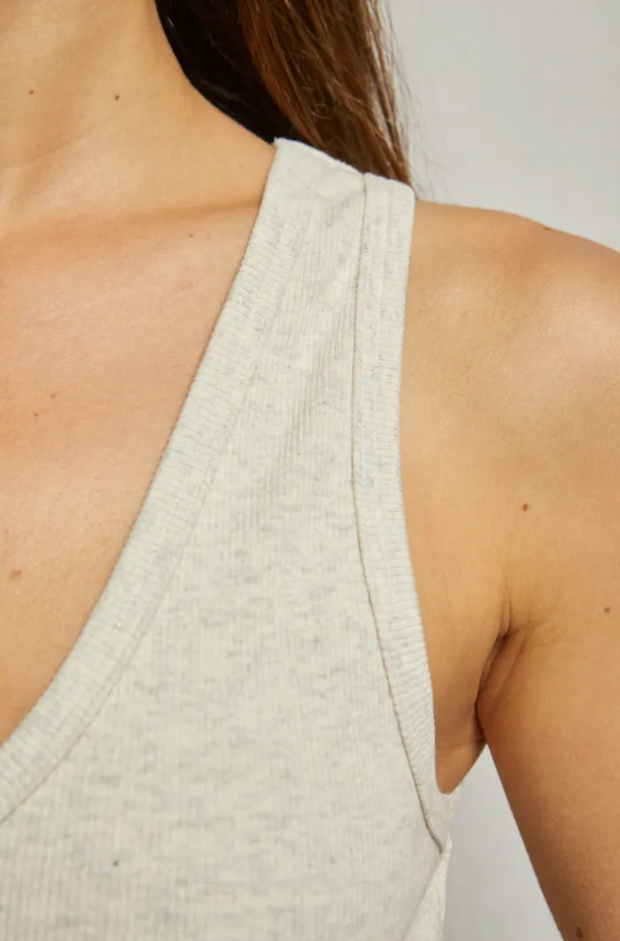 Maria Structured Rib Tank in Oatmeal
