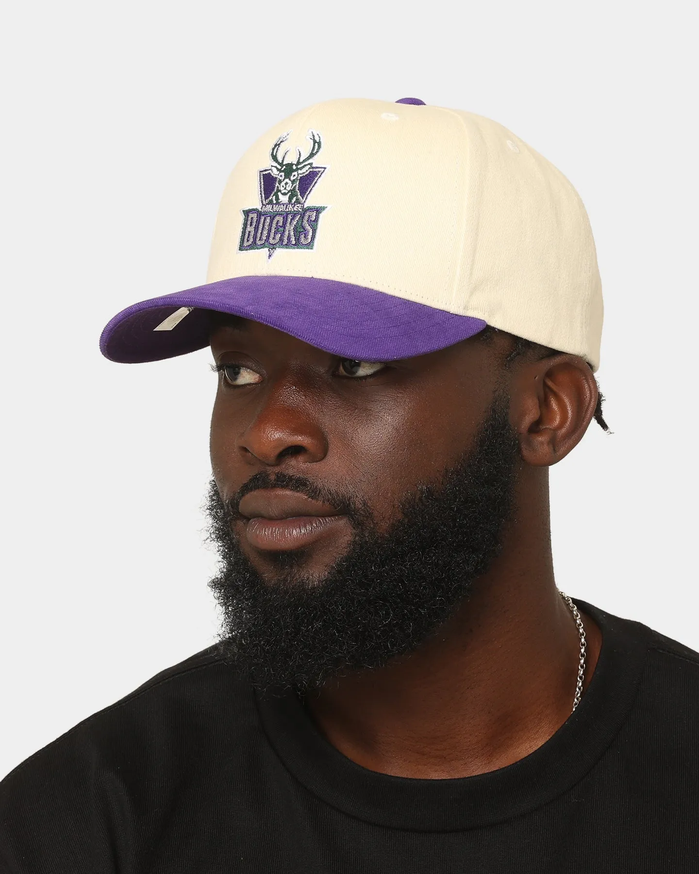 Mitchell & Ness Milwaukee Bucks 'Vintage Cream' Pro Crown Snapback Cream