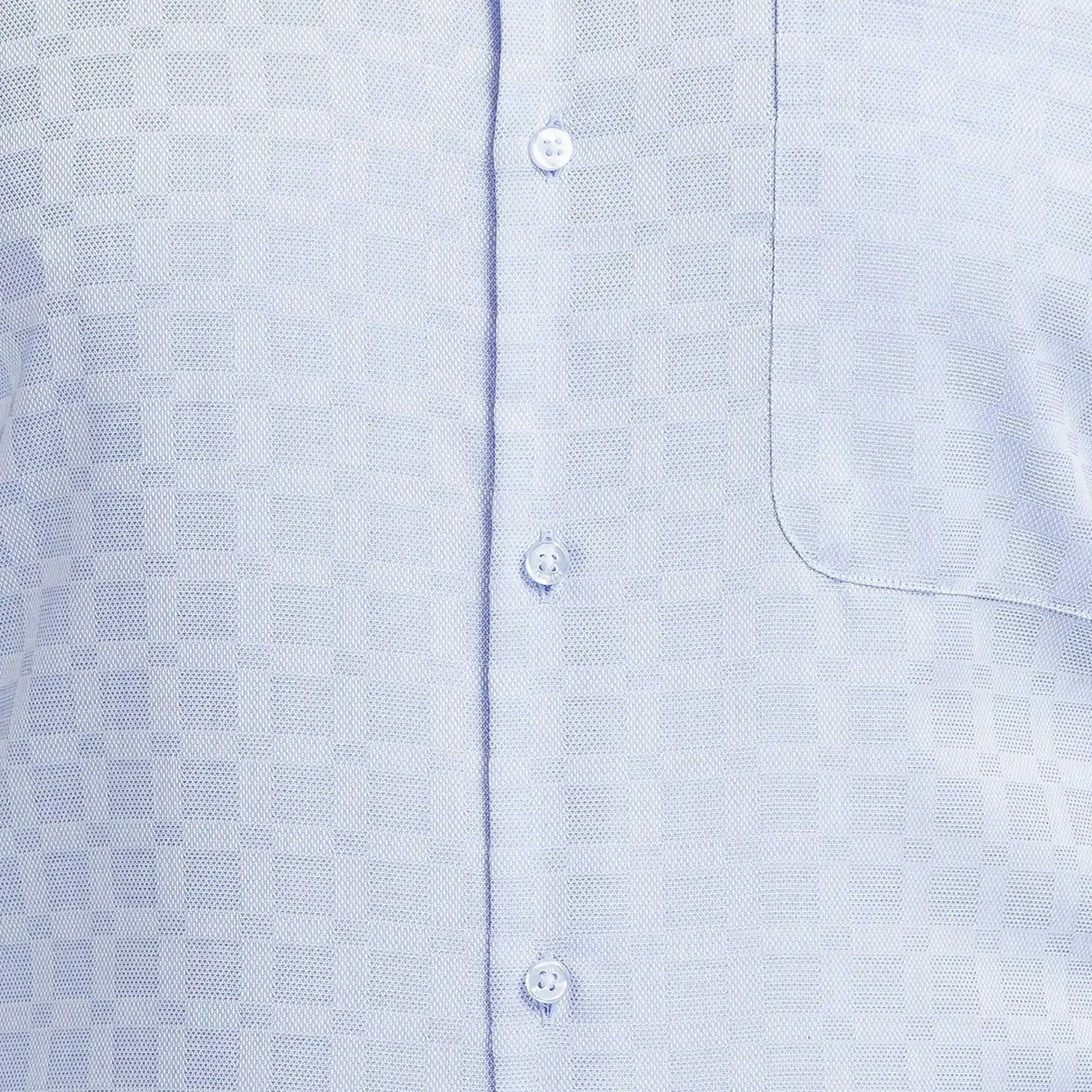 Raymond Men Blue Contemporary Fit Structured Cotton Formal Shirt