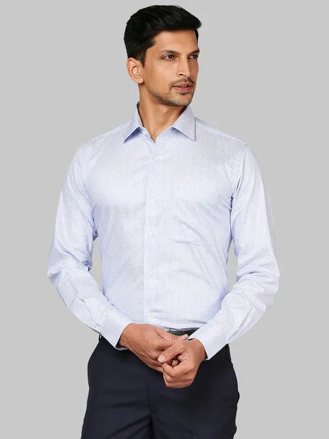 Raymond Men Blue Contemporary Fit Structured Cutaway Collar Shirt