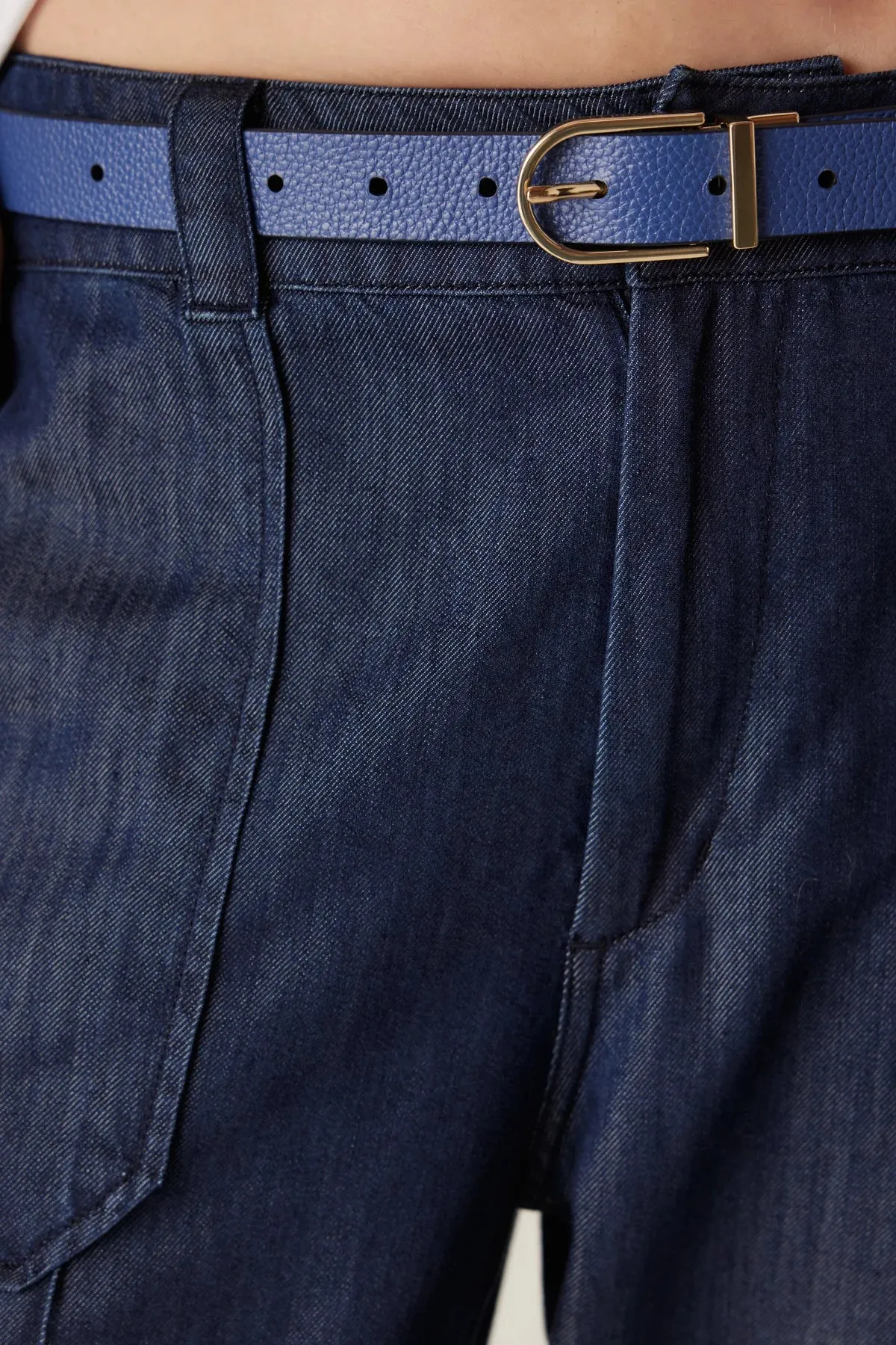 Reversible Leather Belt Navy/Blue