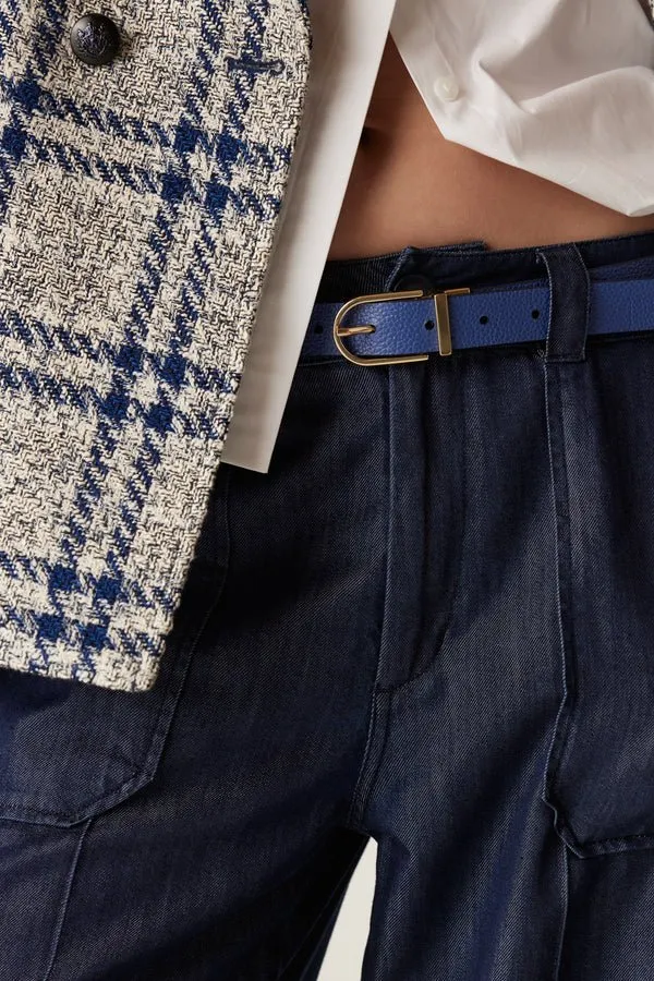 Reversible Leather Belt Navy/Blue