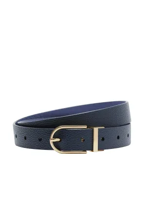 Reversible Leather Belt Navy/Blue