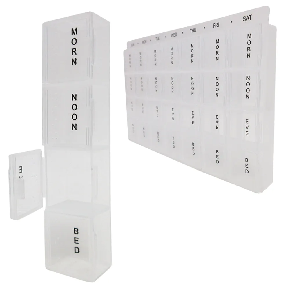 Weekly Pill Box Travel Storage Container Organizer 7 Day Medication Compartments