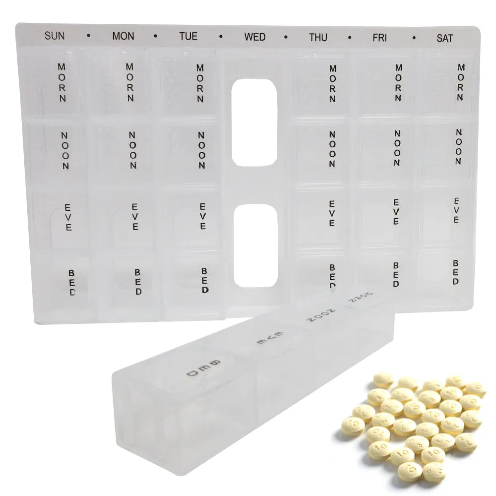 Weekly Pill Box Travel Storage Container Organizer 7 Day Medication Compartments
